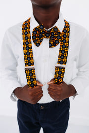 Seye Ankara Print Bow Tie and Suspender Set