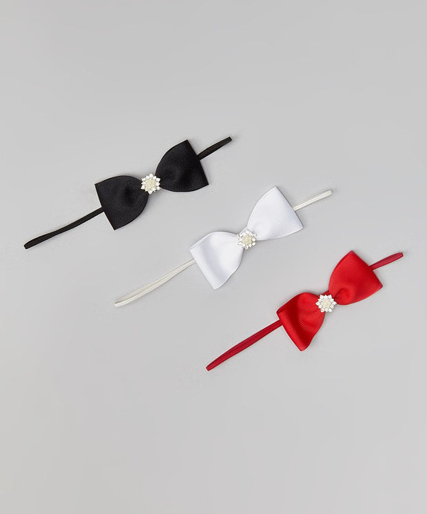 Rhinestone Bow set of 3