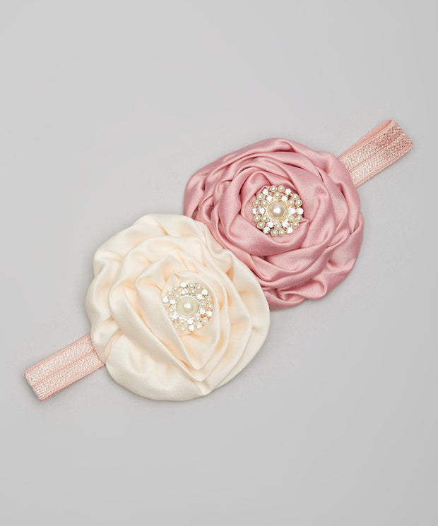 Dusty Pink and Cream Flower Headband