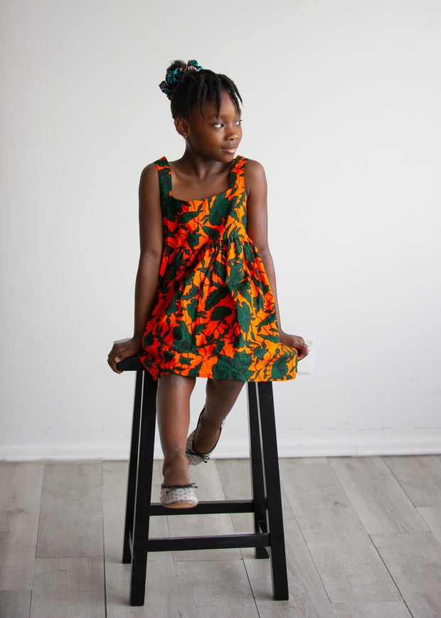 Ewa Ankara Print Girl's Dress - Kids