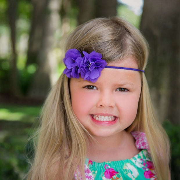 Chiffon Rhinestone Flower Headband