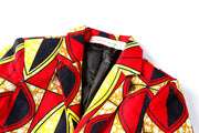 Ife Ankara Print Boys Two Piece Short Suit Set - Red