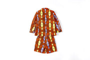 Ife Ankara Print Boys Two Piece Short Suit Set - Orange