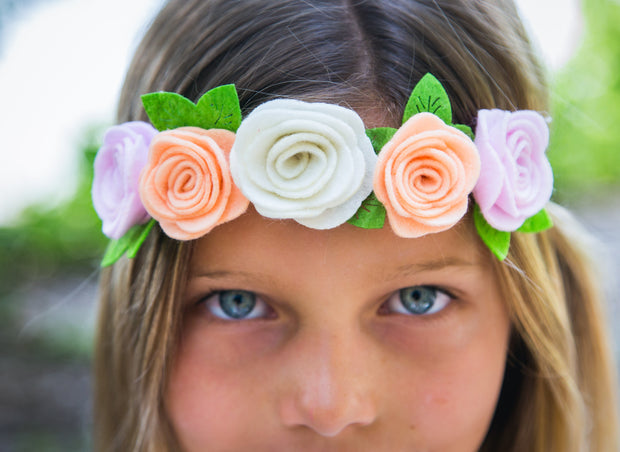 Ombre Felt Flower Crown Headband