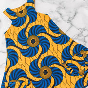 Eniola Ankara  Print Dress - Yellow/Blue