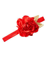 Vintage Rose and Gold Leaf Flower Headband