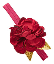Vintage Rose and Gold Leaf Flower Headband