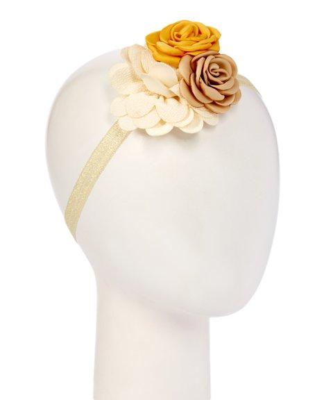 Cream and Yellow Burlup Flower Headband